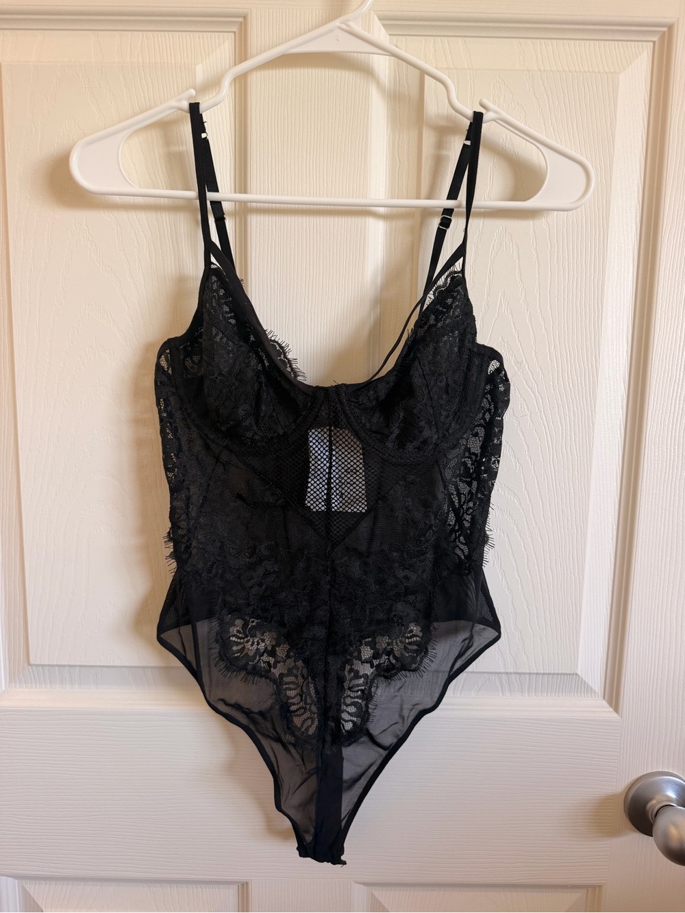 Forever 21 Black Lace Sheer Bodysuit – Size M – New With Tags